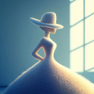 Pyroclastique style, Midjourney V6.1: haute-couture fashion outfit