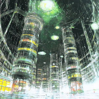 Pastel Phyllocubism style, Midjourney V6.1: megacity with futuristic bioarchitecture
