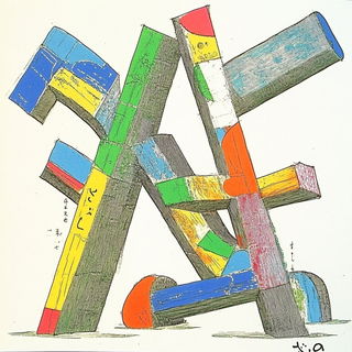 Pastel Phyllocubism style, Midjourney V6.1: typographic composition with large letters