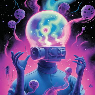 Cloakscarcity style, Midjourney V6.1: editorial illustration for popular scientific magazine cover