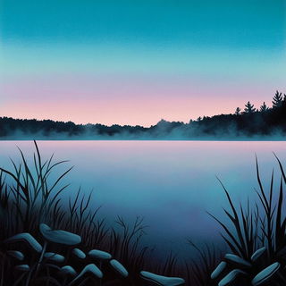 Cloakscarcity style, Midjourney V6.1: realistic landscape photograph of quiet dawn