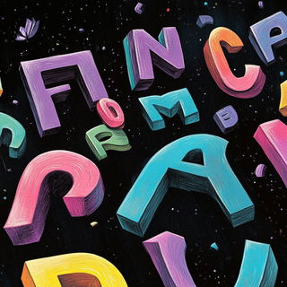 Cloakscarcity style, Midjourney V6.1: typographic composition with large letters