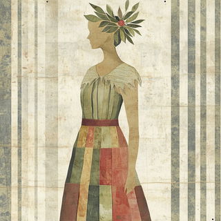 Brushwave Folklorics style, Midjourney V6.1: haute-couture fashion outfit