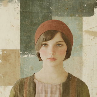 Brushwave Folklorics style, Midjourney V6.1: photographic portrait of female protagonist