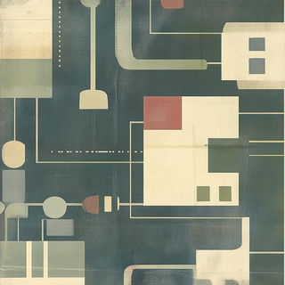 Brushwave Folklorics style, Midjourney V6.1: technical infrastructure blueprint schematics