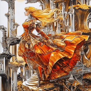 Carbon Copy Colossi style, Midjourney V6.1: retro fairy-tale illustration