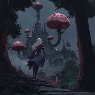 Violet Shoreline Minimalism style, Midjourney V6.1: retro fairy-tale illustration