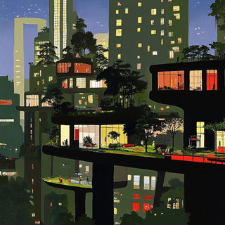 Ornamentaleon style, Midjourney V6.1: megacity with futuristic bioarchitecture