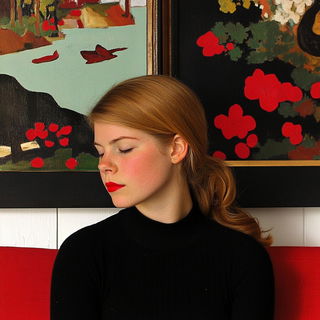 Ornamentaleon style, Midjourney V6.1: photographic portrait of female protagonist