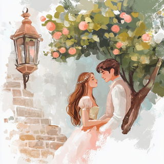 Redblock Chiaroscuro style, Midjourney V6.1: retro fairy-tale illustration