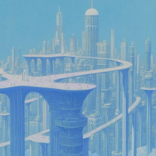Ink Orbit style, Midjourney V6.1: megacity with futuristic bioarchitecture