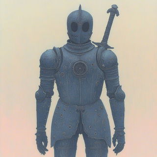 Ink Orbit style, Midjourney V6.1: concept art character design of retropunk steam knight