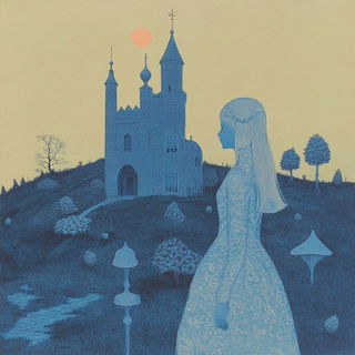 Ink Orbit style, Midjourney V6.1: retro fairy-tale illustration