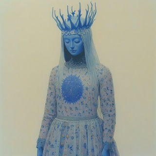 Ink Orbit style, Midjourney V6.1: haute-couture fashion outfit