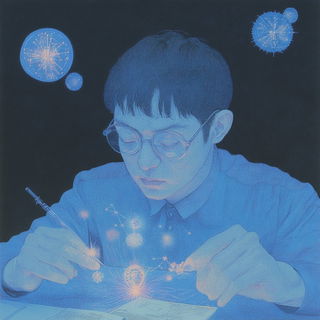 Ink Orbit style, Midjourney V6.1: editorial illustration for popular scientific magazine cover