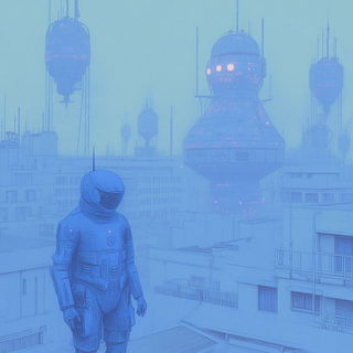 Ink Orbit style, Midjourney V6.1: cinematic shot from sci-fi movie