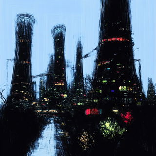 Chromaterrace style, Midjourney V6.1: megacity with futuristic bioarchitecture
