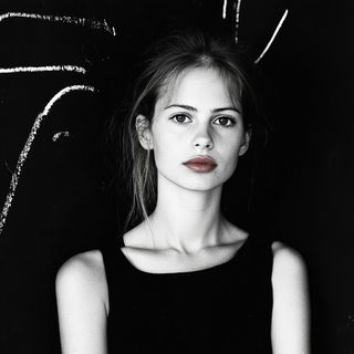 Chromaterrace style, Midjourney V6.1: photographic portrait of female protagonist