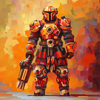 Gearshift Prismaticism style, Midjourney V6.1: concept art character design of retropunk steam knight