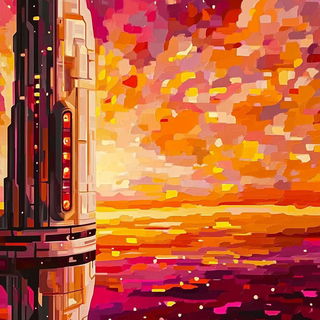 Gearshift Prismaticism style, Midjourney V6.1: cinematic shot from sci-fi movie