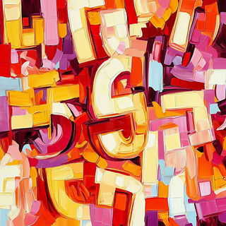 Gearshift Prismaticism style, Midjourney V6.1: typographic composition with large letters