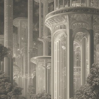 Frostcut Silhouette style, Midjourney V6.1: megacity with futuristic bioarchitecture