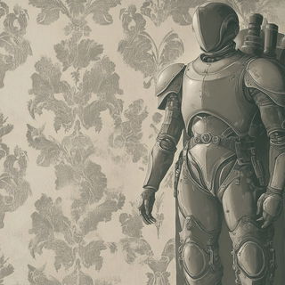 Frostcut Silhouette style, Midjourney V6.1: concept art character design of retropunk steam knight