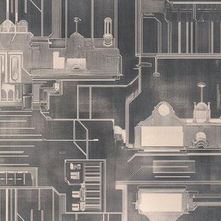Frostcut Silhouette style, Midjourney V6.1: technical infrastructure blueprint schematics