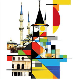 Candlecoal Folklore style, Midjourney V6.1: bold minimalist logo design for Istanbul city municipal services