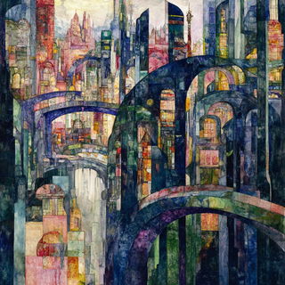 Blockhaven style, Midjourney V6.1: megacity with futuristic bioarchitecture
