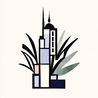 Blockhaven style, Midjourney V6.1: bold minimalist logo design for Istanbul city municipal services