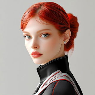 Solvanta style, Midjourney V6.1: photographic portrait of female protagonist
