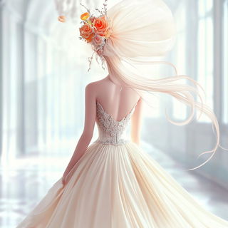 Redolith style, Midjourney V6.1: haute-couture fashion outfit