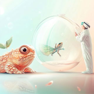 Redolith style, Midjourney V6.1: editorial illustration for popular scientific magazine cover