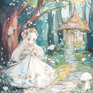 Nymphal Veinworks style, Midjourney V6.1: retro fairy-tale illustration