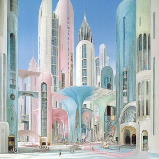 Floraimancy style, Midjourney V6.1: megacity with futuristic bioarchitecture