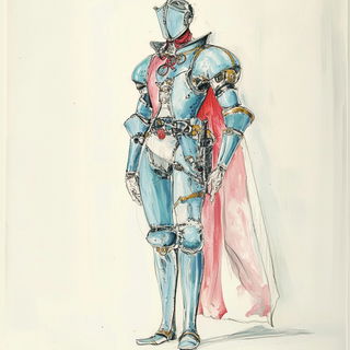 Floraimancy style, Midjourney V6.1: concept art character design of retropunk steam knight