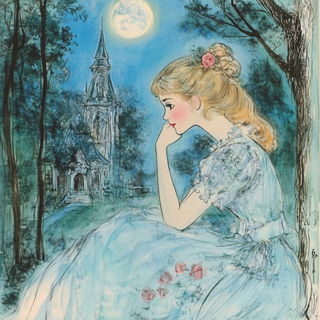 Floraimancy style, Midjourney V6.1: retro fairy-tale illustration