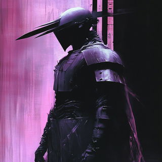 Lanternshore School style, Midjourney V6.1: concept art character design of retropunk steam knight