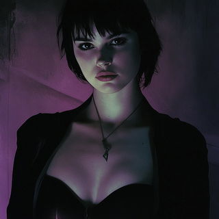 Lanternshore School style, Midjourney V6.1: photographic portrait of female protagonist