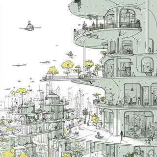 Mosskin Scenic Models style, Midjourney V6.1: megacity with futuristic bioarchitecture