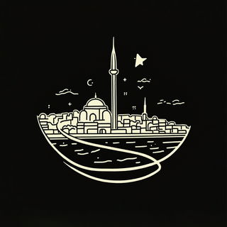 Mosskin Scenic Models style, Midjourney V6.1: bold minimalist logo design for Istanbul city municipal services