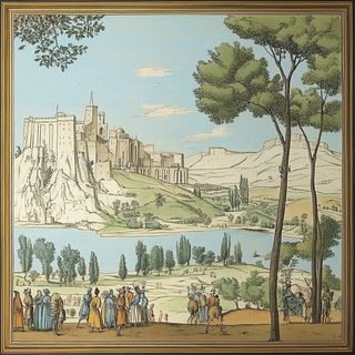 Mosskin Scenic Models style, Midjourney V6.1: classical 18th-century oil painting