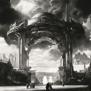 Orbivanta style, Midjourney V6.1: cinematic shot from sci-fi movie