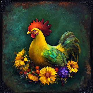 Scanotype style, Midjourney V6.1: traditional folk art