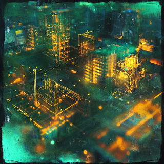 Scanotype style, Midjourney V6.1: technical infrastructure blueprint schematics