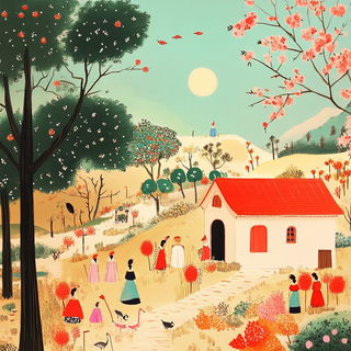 Palaceophony style, Midjourney V6.1: traditional folk art