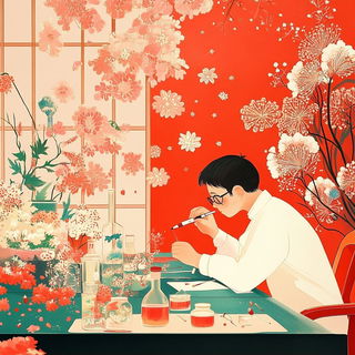 Palaceophony style, Midjourney V6.1: editorial illustration for popular scientific magazine cover