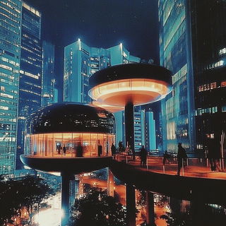 Brushglow style, Midjourney V6.1: megacity with futuristic bioarchitecture