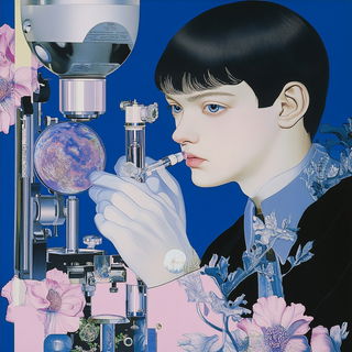 Bluecopy Colossals style, Midjourney V6.1: editorial illustration for popular scientific magazine cover
